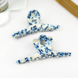 Vintage blue and white porcelain pattern hair claw clip: B