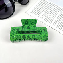 Load image into Gallery viewer, St. Patrick&#39;s Day shamrock cutout rectangular hairpin: A22-2-4
