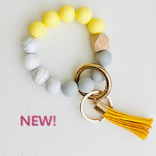 Load image into Gallery viewer, Bangle Keychain | Silicone Wristlet Key Ring | Bead Bracelet: Cherry - New!
