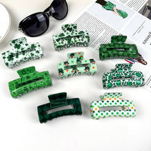 Load image into Gallery viewer, St. Patrick&#39;s Day shamrock cutout rectangular hairpin: A22-2-4
