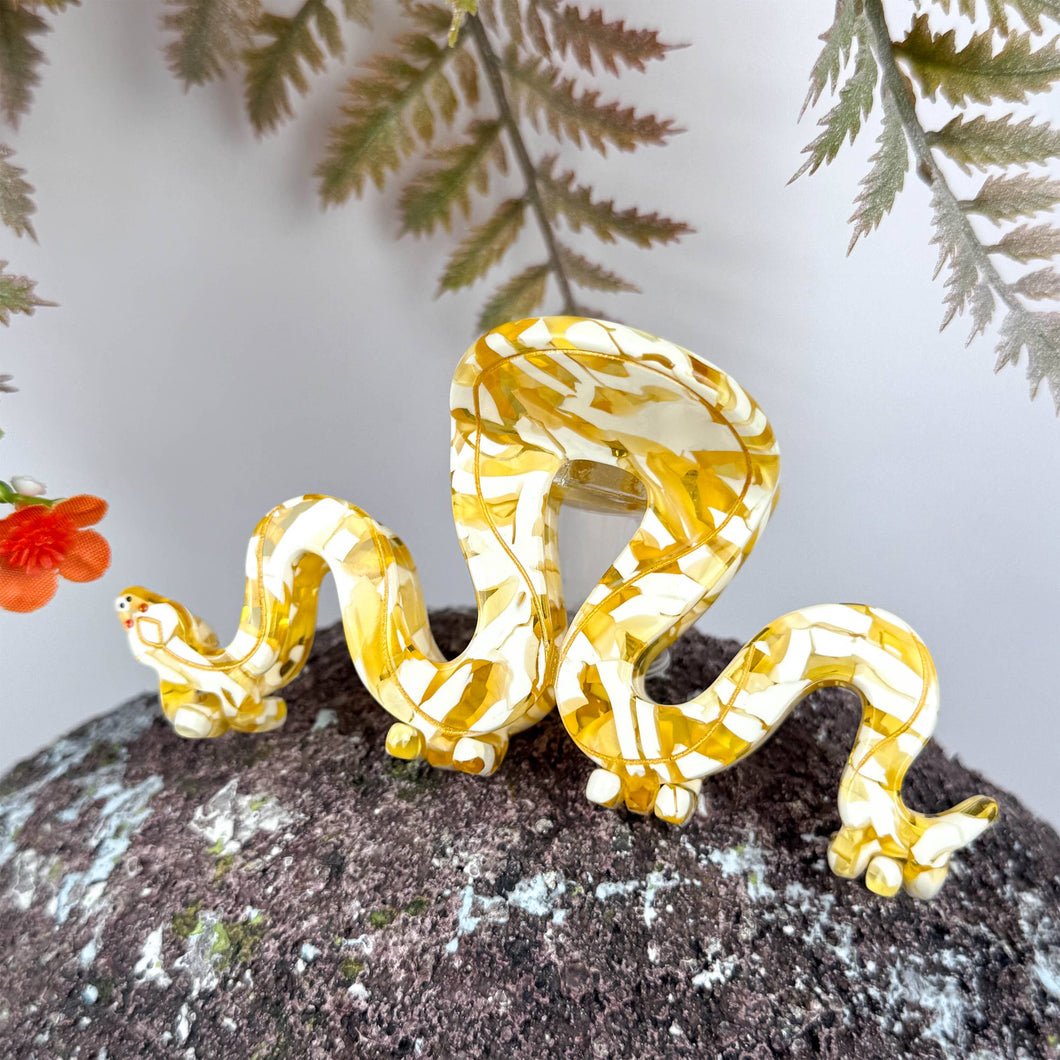 Golden Python Acetate Hair Claw Clip: Yellow Gold