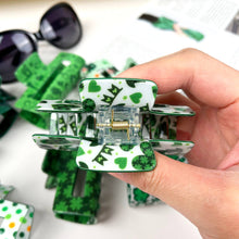 Load image into Gallery viewer, St. Patrick&#39;s Day shamrock cutout rectangular hairpin: A22-2-1
