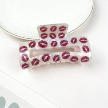 Load image into Gallery viewer, Mother&#39;s day gift Print  lip  rectangular hair clip: C

