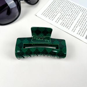 St. Patrick's Day shamrock cutout rectangular hairpin: A22-2-1