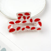 Load image into Gallery viewer, Mother&#39;s day gift Print  lip  rectangular hair clip: C
