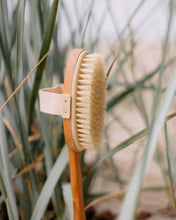 Load image into Gallery viewer, Body brush with handle, wooden massage maternity women eco spa wellness
