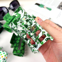 Load image into Gallery viewer, St. Patrick&#39;s Day shamrock cutout rectangular hairpin: A22-2-3
