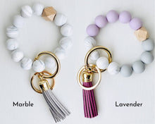 Load image into Gallery viewer, Bangle Keychain | Silicone Wristlet Key Ring | Bead Bracelet: Cherry - New!
