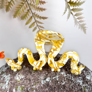Golden Python Acetate Hair Claw Clip: Yellow Gold