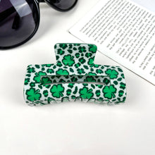 Load image into Gallery viewer, St. Patrick&#39;s Day shamrock cutout rectangular hairpin: A22-2-4
