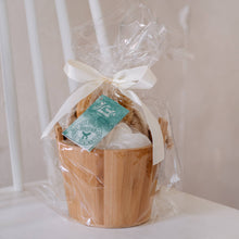 Load image into Gallery viewer, Spa gift set in wooden tub - Eco wellness gift basket

