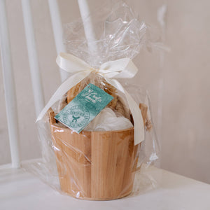 Spa gift set in wooden tub - Eco wellness gift basket