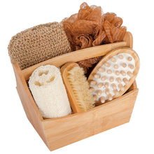 Load image into Gallery viewer, Spa gift basket in bamboo set - women&#39;s bridal spa wellness
