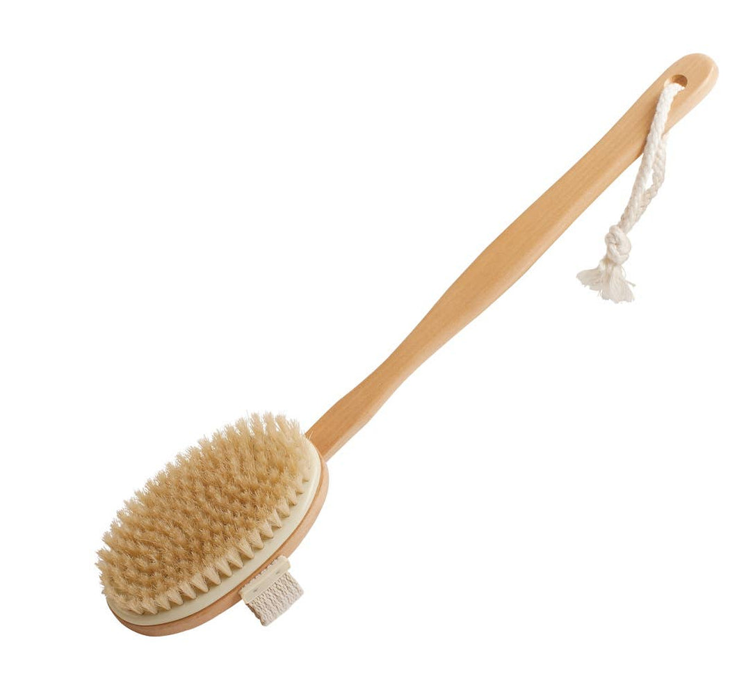 Body brush with handle, wooden massage maternity women eco spa wellness